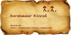 Kornhauser Kincső névjegykártya